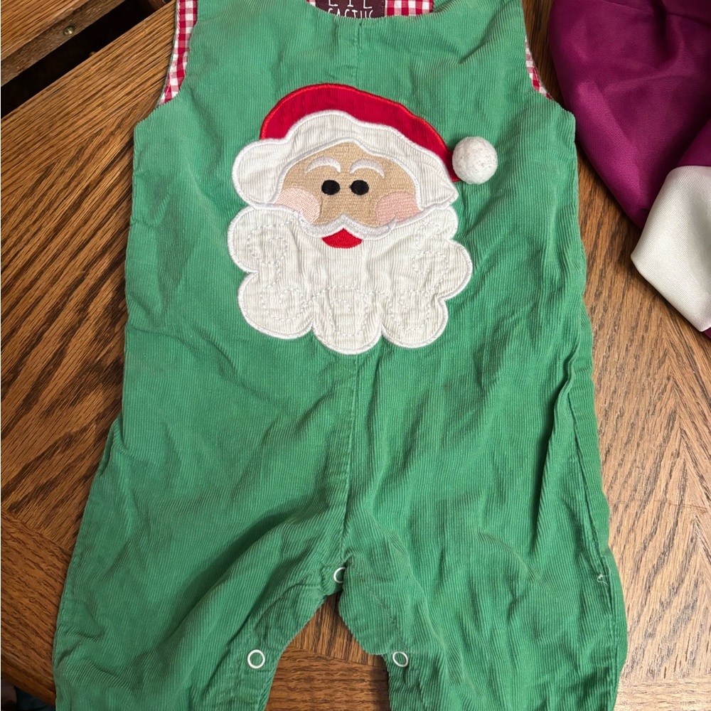 Green Santa Kids Christmas One Piece